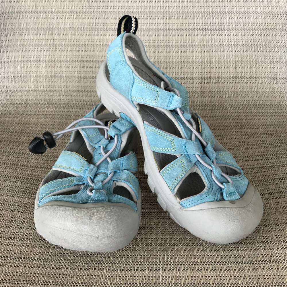 Keen Waterproof Leather Sandals Blue Gray Size 4